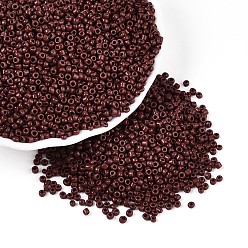 Кокосово-Коричневый Бисер из стекла , непрозрачные семян цветов, маленькие бусины для изготовления ювелирных изделий, круглые, кокосового коричневый, 12/0, 2 мм, отверстие: 1 мм, Около 30000 шт / фунт