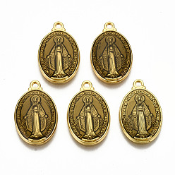 Camel Brass Enamel Pendants, Long-Lasting Plated, Oval with Saint, Golden, Camel, 19.5x12x2mm, Hole: 1.5mm