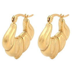 Золотой Вакуумное покрытие pvd 304 серьги-кольца из нержавеющей стали, слеза, золотые, 25x23.5x5 мм