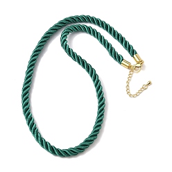 чирок 5мм нейлоновый витой шнур для изготовления ожерелий, с латунными наконечниками и 304 карабинами из нержавеющей стали, долговечный, стойки покрытие, золотые, зелено-синие, 17.72~18.90 дюйм (45~48 см)