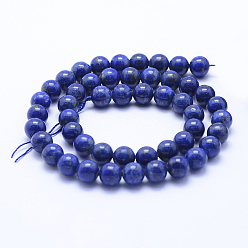 Lapis Lazuli Natural Lapis Lazuli Beads Strands, Grade AB, Round, 8mm, Hole: 1mm, about 49pcs/strand, 15.5 inch(39.5cm)