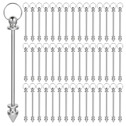 Платина 70шт. сплав бисера брелок для ключей для изготовления ювелирных изделий своими руками, платина, 60x3 мм