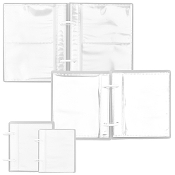 Прозрачный 2 наборы 2 стили 4/6 дюймовые фотоальбомы с отрывными листами на полипропиленовой основе, прямоугольные альбомы для хранения карт, вмещает до 100/50 фотографий, прозрачные, 150~175x135~150x10 мм, 1 набор / стиль