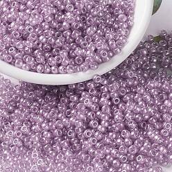 (RR3509) Transparent Light Rose Luster MIYUKI Round Rocailles Beads, Japanese Seed Beads, (RR3509) Transparent Light Rose Luster, 8/0, 3mm, Hole: 1mm, about 422~455pcs/bottle, 10g/bottle