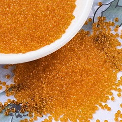 (RR137) Transparent Light Orange Миюки круглые бусины рокайль, японский бисер, (rr 137) прозрачный светло-оранжевый, 11/0, 2x1.3 мм, Отверстие : 0.8 мм , около 5500 шт / 50 г