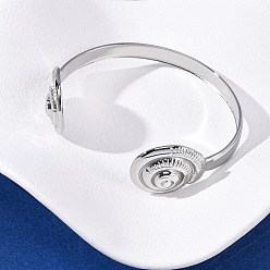 Нержавеющая Сталь Цвет 304 женские браслеты-манжеты из нержавеющей стали, раковина, цвет нержавеющей стали, 1/4~3/4 дюйм (0.6~1.95 см), внутренний диаметр: 1-7/8x2-1/4 дюйм (4.8x5.8 см)