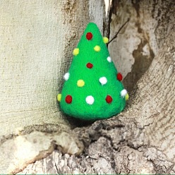 Couleur Mélangete Kit de feutrage à l'aiguille sapin de noël, y compris les instructions, 1 mousse pc, 3 aiguilles PC, 4 couleurs laine, couleur mixte