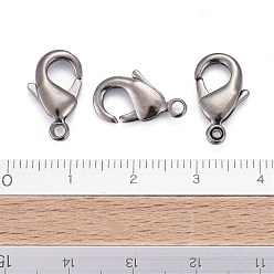 Gunmetal Brass Lobster Claw Clasps, Parrot Trigger Clasps, Cadmium Free & Nickel Free & Lead Free, Gunmetal, 15x8x3mm, Hole: 2mm