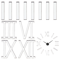 Серебро 1коробка акриловые кабошоны, число, серебряные, 30x5~24.5x2.5 мм
