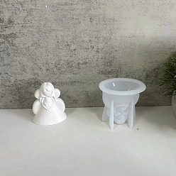 Human Рождественская тема 3d diy силиконовые формы для статуэток, формы для литья смолы, для уф-смолы, изготовление изделий из эпоксидной смолы, белые, человек, 60x62x47 мм