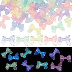 (52) Непрозрачная лаванда 100шт 5 цвета прозрачные светящиеся акриловые бусины, светится в темноте, с блеском порошок, бантом, разноцветные, 24x32x8 мм, отверстие : 2 мм, 20 шт / цвет