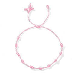 Pink Богемные плетеные нейлоновые браслеты с узлами, регулируемые браслеты для женщин мужчин, розовые, регулируемый