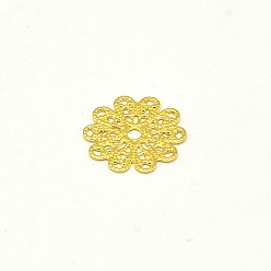 Золотой Латунный филигранный столяр, цветок, золотые, 16x0.7 мм