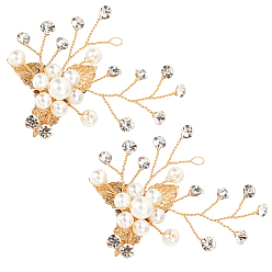 Light Gold 2шт. цветочные пряжки для обуви, с искусственным жемчугом и стразами, для украшения сумки для обуви, золотой свет, 74x44x15 мм