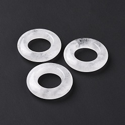 Хрусталь Природного кварца хрустальных подвесок, подвески из горного хрусталя, кольцо прелести, 30x7 мм, отверстие : 15.5 мм