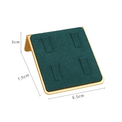 чирок Бархатные кольца отображения, прямоугольные, зелено-синие, 7.9x6.5x3 см