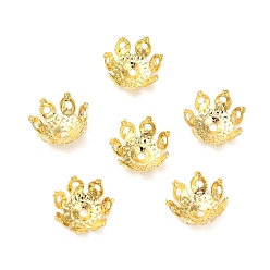 Настоящее золото 18K 304 из нержавеющей стали шарик крышки, цветок, стойки покрытие, долговечный, реальный 18 k позолоченный, 9.5x4 мм, отверстие : 1.2 мм