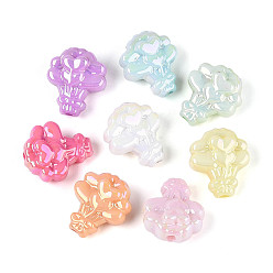 (52) Непрозрачная лаванда УФ-покрытие, светящиеся непрозрачные акриловые бусины, радужный, букет сердца, светится в темноте, разноцветные, 18.5x16x9.5 мм, отверстие : 2 мм