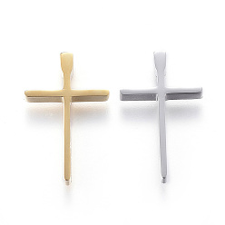 (52) Непрозрачная лаванда 304 подвески из нержавеющей стали, крестик, разноцветные, 18x12x3 мм, отверстие : 1.5 мм