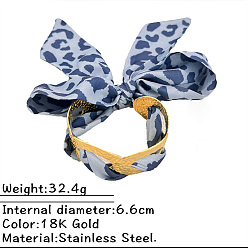 Светлый Стально-синий Кованые 304 браслеты-манжеты из нержавеющей стали и шарфа, широкие браслеты для женщин, овальные, реальный 18 k позолоченный, светло-стальной синий, внутренний диаметр: 2.60 дюйм (6.6 см)