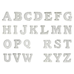 Platino 26piezas de broches de solapa de aleación con letras de la A a la Z, insignia creativa para ropa de mochila, Platino, 17.5~18x8~21 mm