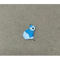 Медведь Подвески из сплава с эмалью на зимнюю тематику, платина, медведь, 24.5x18x1.7 мм, отверстие : 1.6 мм