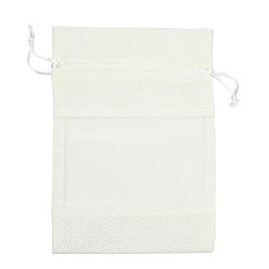 пшеница Пакеты для упаковки в хлопок, шнурок сумки, с лентами из органзы, цвет пшеницы, 18.3x13x0.35 см