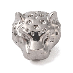 Leopard Не тускнеет 304 бусины из нержавеющей стали, цвет нержавеющей стали, леопард, 13x11x8 мм, отверстие : 2 мм