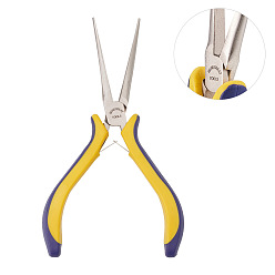 Нержавеющая Сталь Цвет Плоскогубцы с длинной цепью из углеродистой стали, ручной инструмент, ферроникель, цвет нержавеющей стали, 14.6x8x1.7 см