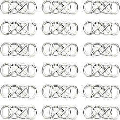 Античное Серебро 50 шт. подвески из сплава в тибетском стиле, узлы связи, без кадмия и без свинца, античное серебро, 32x12.5x2 мм, отверстие : 9x5 мм, 50 шт