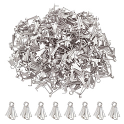 Нержавеющая Сталь Цвет 300 шт. 304 зажимные дужки из нержавеющей стали для ледорубов, цвет нержавеющей стали, 10x11x4.5 мм, отверстие : 1.6 мм, штифты : 1 мм