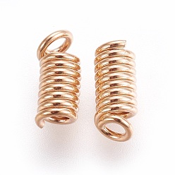 Light Gold Железо провод катушки заканчивается, золотой свет, 7x3 мм, Отверстие: 1.8 мм, внутренний диаметр: 1.8 мм, о 200 шт / мешок