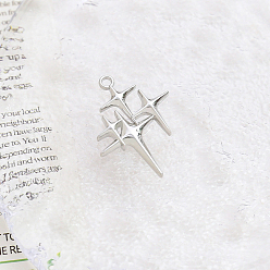 Звезда Подвески из сплава , платина, звезда, 29x23 мм