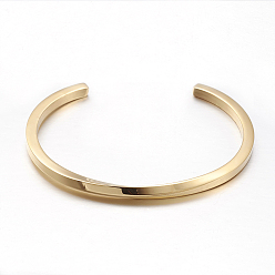 Golden 304 Stainless Steel Cuff Bangles, Golden, 1-7/8 inch~2-1/2 inch(46~62mm)