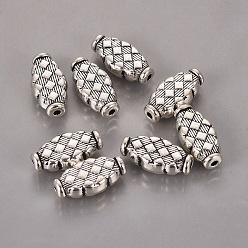 Античное Серебро Сплавочные овальные бусины тибетского стиля , овальные, без свинца и без кадмия, античное серебро, 17x9x3.5 мм, отверстие : 2 мм