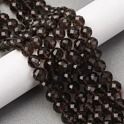 Ice Obsidian Натуральные ледяные обсидиановые бусинки, круглые, граненые, 8 мм, отверстие : 1 мм, около 48 шт / нитка, 15.35'' (39 см)