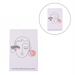 Pink Картонных карт дисплей ювелирных изделий, для подвешивания серьги, прямоугольные, Женская модель, розовые, 9x6x0.05 см, отверстие : 2~5 мм