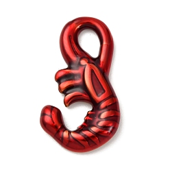 Креветка 304 подвески из нержавеющей стали, с эмалью, океанские темы, реальный 18 k позолоченный, ионное покрытие (ip), без кадмия, без никеля и без свинца, креветка, 20x13x2.2 мм, отверстие : 4.5x3 мм