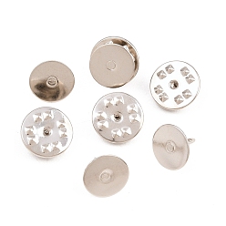 Platine 50 Pièces de fermoirs papillon en fer à épingle, platine, 10mm