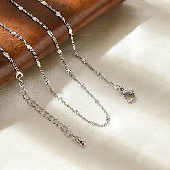 Платина Латунные дисковые витые цепочки ожерелья, долговечный, стойки покрытие, без свинца и без кадмия, платина, 17.52 дюйм (44.5 см)