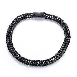 Gunmetal 304 Stainless Steel Curb Chain Necklaces, Gunmetal, 23.62 inch(60cm), 20mm
