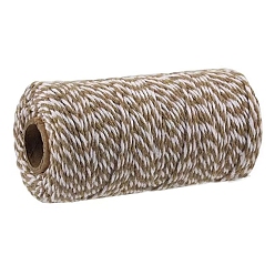 Dark khaki Zweifarbige Baumwollfäden, Makramee-Schnur, dekorative Schnurfäden, für DIY, Geschenkverpackung und Schmuckherstellung, dark khaki, 2 mm, ca. 109.36 Yards (100 m)/Rolle
