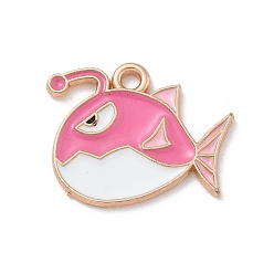 Фламинго Подвески из эмали и сплава, золотой свет, без кадмия и без свинца, очарование рыбы, фламинго, 16.5x20x1.5 мм, отверстие : 1.5 мм