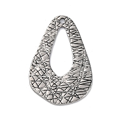 Античное Серебро 304 подвески из нержавеющей стали, , слезинки, античное серебро, 34x22x1~2 мм, отверстие : 1.6~1.8 мм