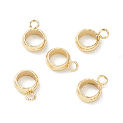 Настоящее золото 18K 201 дуги из нержавеющей стали, петля под залог, кольцо под залог бисер, реальный 18 k позолоченный, 10x7x2.5 мм, отверстие : 1.6 мм