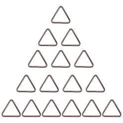 Черный Цвет Металла 16шт. треугольные железные соединительные кольца, металлический черный , 41.5x45x4 мм, внутренний диаметр: 34x37.5 мм