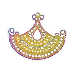 Rainbow Color 304 подвески из травленого металла из нержавеющей стали, фанатское очарование, Радуга цветов, 35.5x42x0.4 мм, отверстие : 1.6 мм