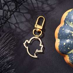 Золотой Подвесные украшения в виде привидения из акрила, с поворотными застежками сплава, золотые, 63 мм