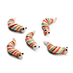 Colorido Figuritas de gusanos hechas a mano con vidrio soplado, para la decoración del escritorio de la oficina en casa, colorido, 33.5x14x9 mm