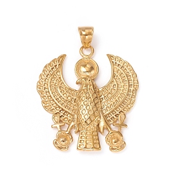 Golden 304 Stainless Steel Pendants, Eagle with Ankh Cross, Golden, 46x42x5mm, Hole: 8x5mm